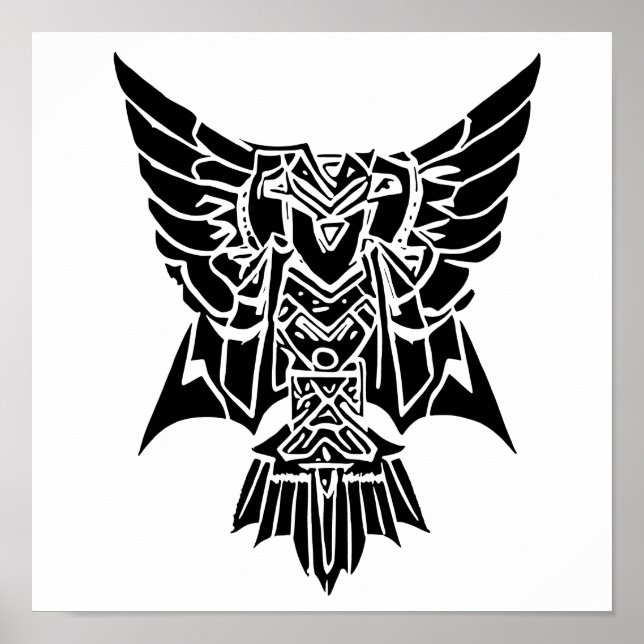 Iggy, the Aztec Style Abstract Healing Eagle Poster (Front)