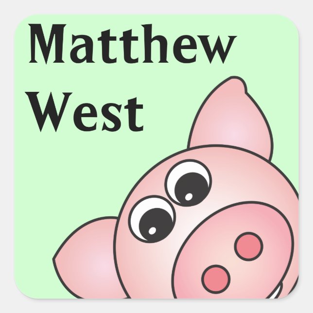 Iggy the Piggy Personalised Stickers (Front)