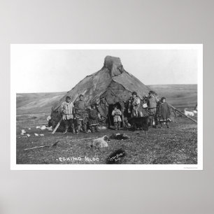 Igloo & Eskimo Family 1906 Poster