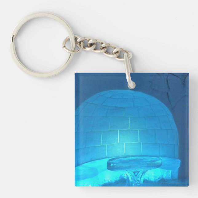 Igloo Room at Hotel de Glace, Quebec, Canada Key Ring (Front)
