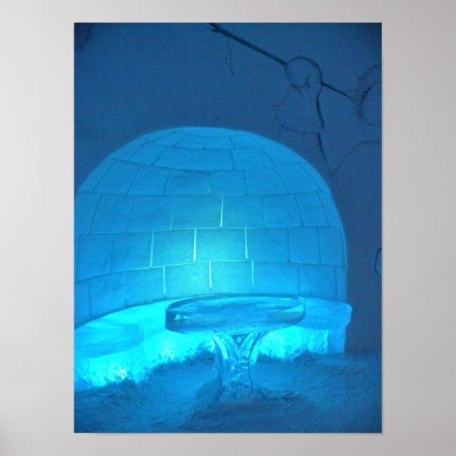 Igloo Room at Hotel de Glace, Quebec, Canada Poster (Front)
