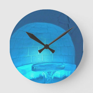 Igloo Room at Hotel de Glace, Quebec, Canada Round Clock