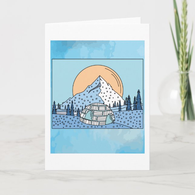 Igloo snow and ice landscape card (Front)