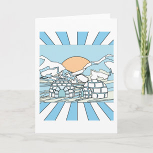 Igloo snow and ice landscape card