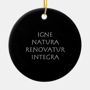 Igne natura renovatur integra ceramic tree decoration