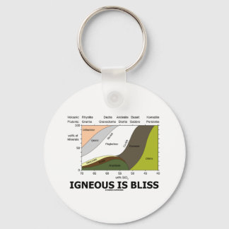 Igneous Is Bliss (Geology Ignorance Is Bliss) Key Ring