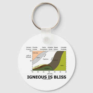 Igneous Is Bliss (Geology Ignorance Is Bliss) Key Ring