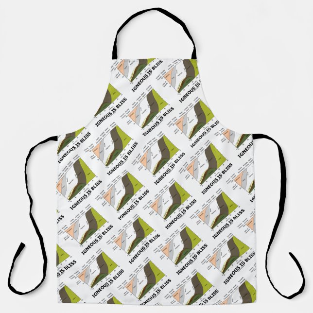 Igneous Is Bliss Silica Content Geology Humour Apron (Front)