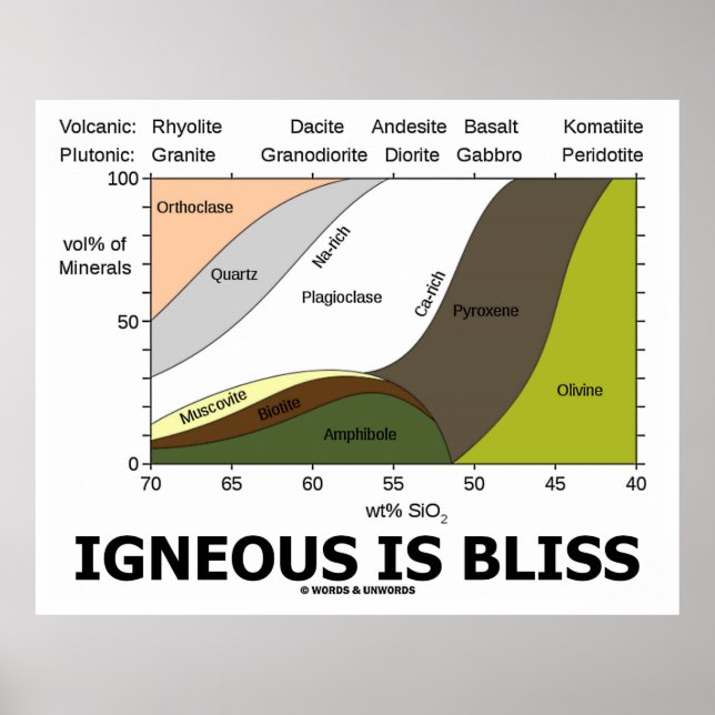 Igneous Is Bliss (Silica Content Igneous Rocks) Poster (Front)