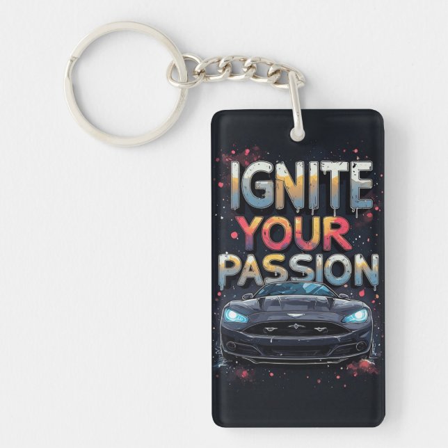 🔥 Ignite Passion Luxury Sports Car Colour Splash  Key Ring (Front)