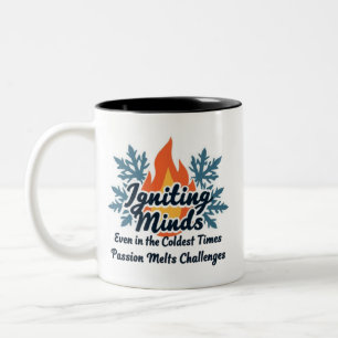Igniting Minds Inspirational Winter Passion Two-Tone Coffee Mug