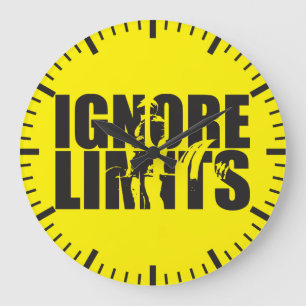IGNORE LIMITS - Deadlift - Workout Motivational Large Clock
