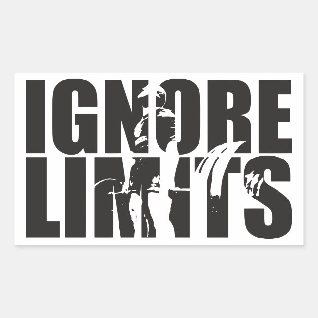 IGNORE LIMITS - Deadlift - Workout Motivational Rectangular Sticker (Front)