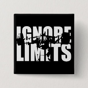 IGNORE LIMITS - Squat Leg Day Workout Motivational 15 Cm Square Badge