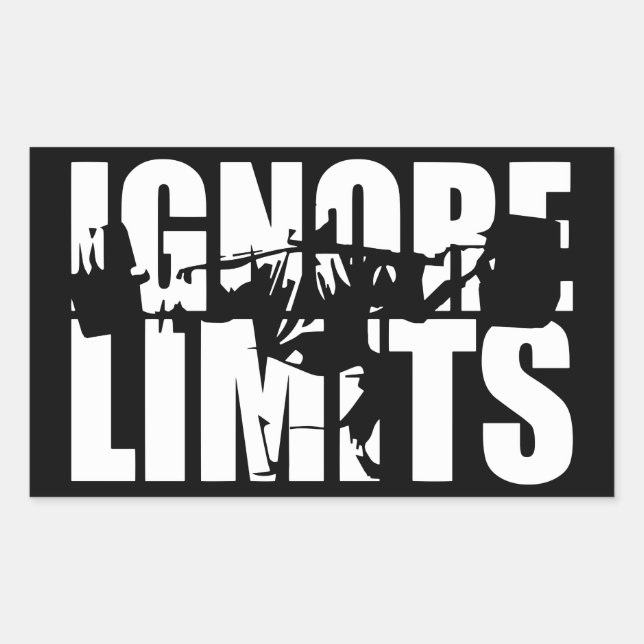 IGNORE LIMITS - Squat Leg Day Workout Motivational Rectangular Sticker (Front)