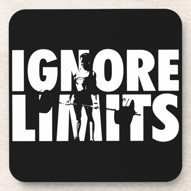 IGNORE LIMITS - Women's Weightlifting Motivational Coaster (Front)