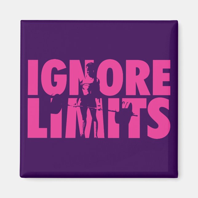 IGNORE LIMITS - Women's Weightlifting Motivational Magnet (Front)
