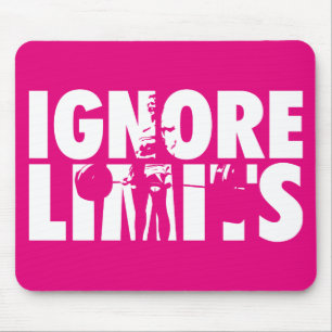 IGNORE LIMITS - Women's Weightlifting Motivational Mouse Mat