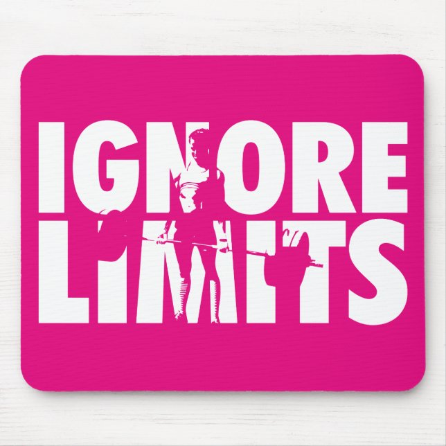 IGNORE LIMITS - Women's Weightlifting Motivational Mouse Mat (Front)