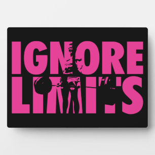 IGNORE LIMITS - Women's Weightlifting Motivational Plaque