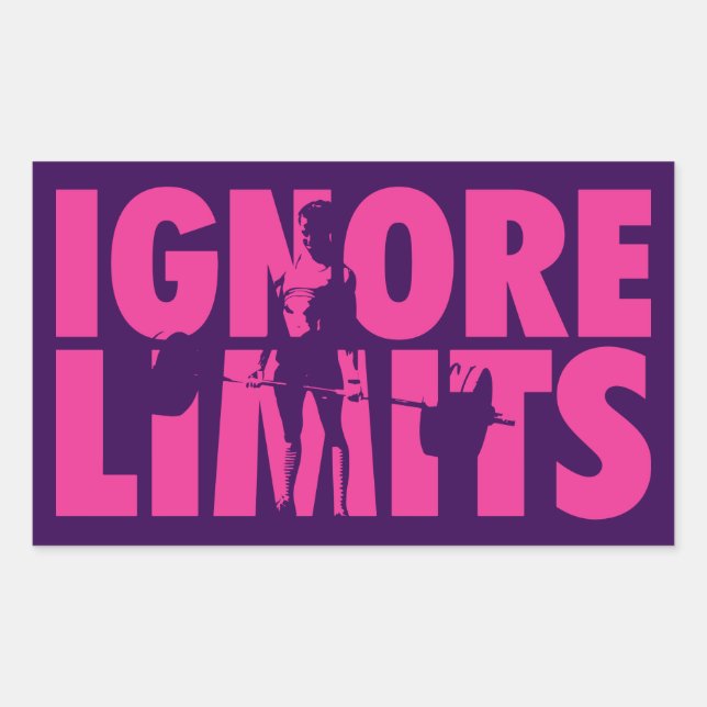 IGNORE LIMITS - Women's Weightlifting Motivational Rectangular Sticker (Front)