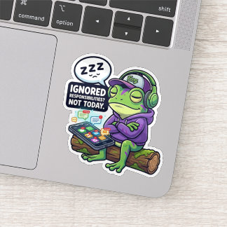 Ignoring Responsibilities Frog Sticker