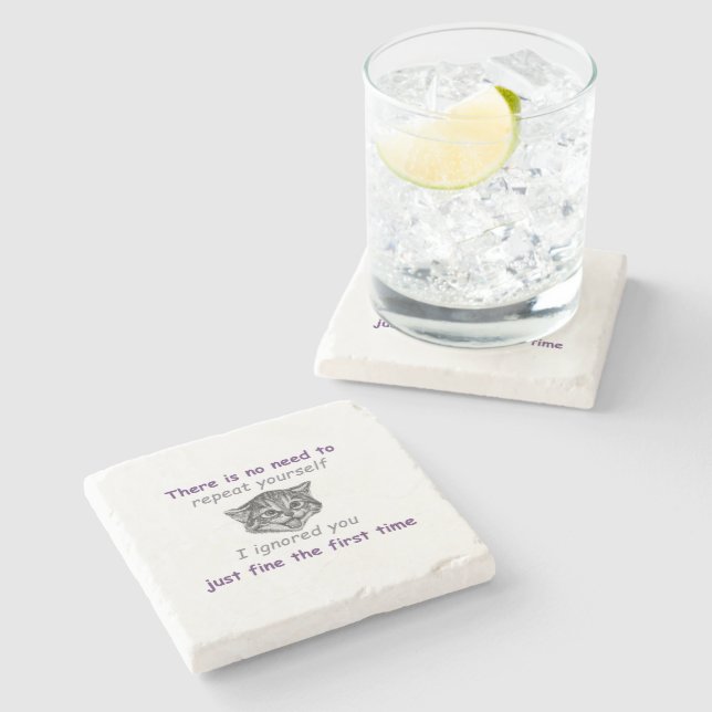 Ignoring You Stone Coaster (Side)