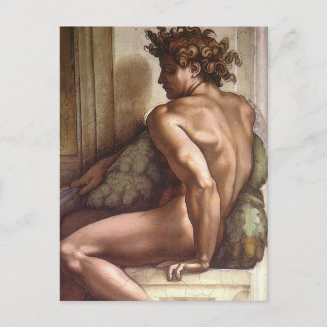 Ignudo, Sistine Chapel by Michelangelo Postcard (Front)