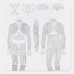 Igorrote tattooing square sticker