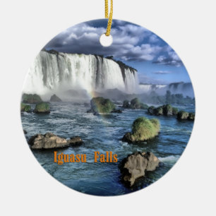 Iguacu falls Brazil Ceramic Tree Decoration