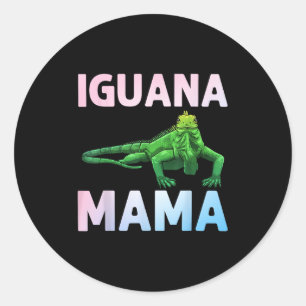 Iguana Art For Mum Girls Women Lizard Reptile Igua Classic Round Sticker