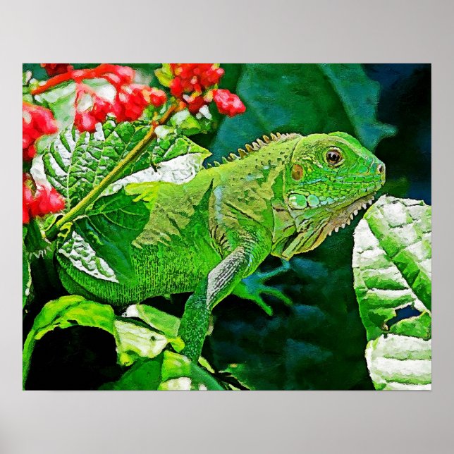 Iguana art wall for decorate. poster (Front)