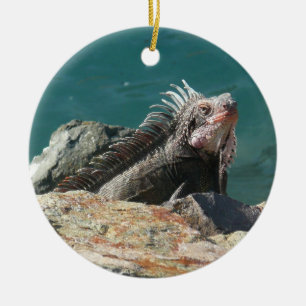 Iguana at St. Thomas Ceramic Tree Decoration