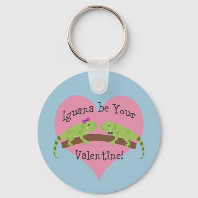 Iguana be your valentine key ring (Front)
