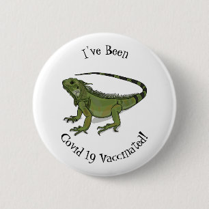 Iguana cartoon illustration 6 cm round badge