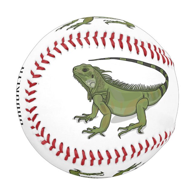 Iguana cartoon illustration baseball (Front Left)
