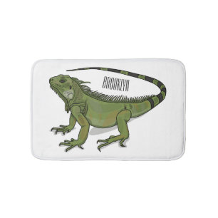 Iguana cartoon illustration  bath mat