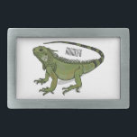 Iguana cartoon illustration  belt buckle<br><div class="desc">Iguana cartoon illustration</div>