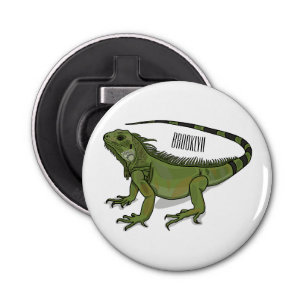 Iguana cartoon illustration bottle opener