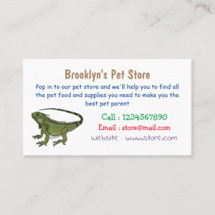 Iguana cartoon illustration business card