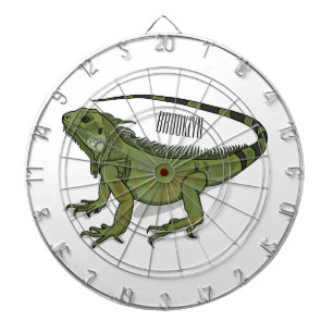 Iguana cartoon illustration dartboard
