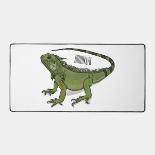 Iguana cartoon illustration desk mat