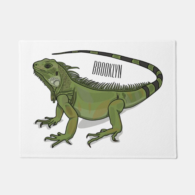 Iguana cartoon illustration  doormat (Front)
