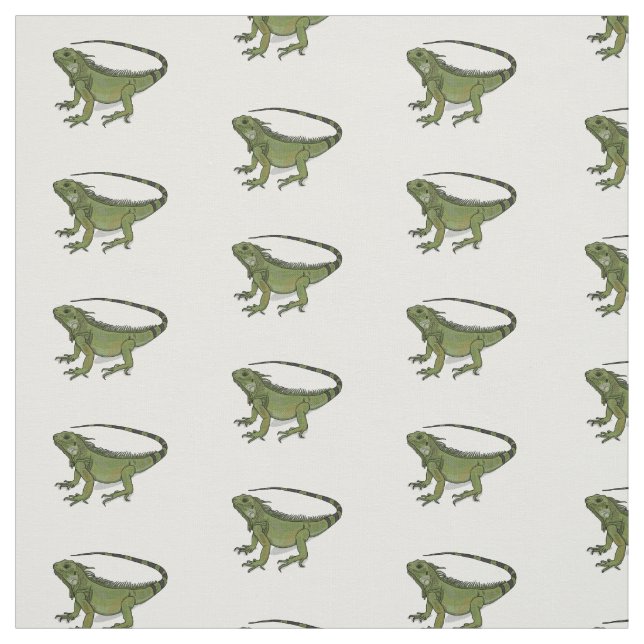Iguana cartoon illustration fabric (Swatch)
