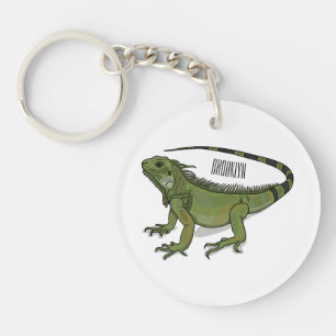 Iguana cartoon illustration key ring