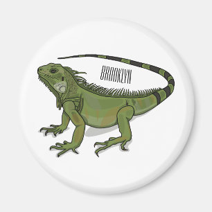 Iguana cartoon illustration magnet