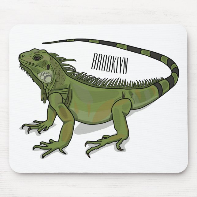 Iguana cartoon illustration  mouse mat (Front)