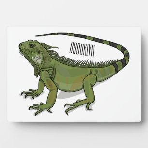 Iguana cartoon illustration  plaque