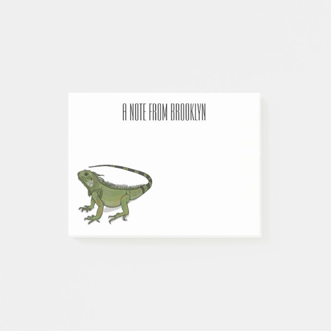 Iguana cartoon illustration   post-it notes (Front)