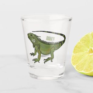 Iguana cartoon illustration  shot glass